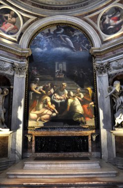 Cerasi Şapeli 'ndeki Caravaggio ve Carracci resimleri. Basilica of 