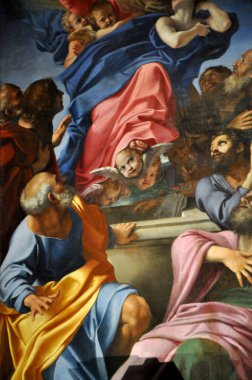 Cerasi Şapeli 'ndeki Caravaggio ve Carracci resimleri. Basilica of 