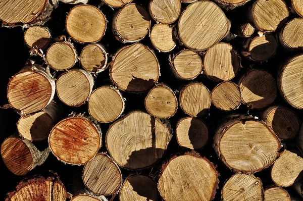 Chopped firewood. Natural background pattern — Stock Photo, Image