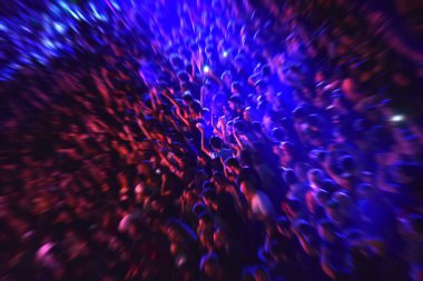Zoom in effect on a blurred crowd clipart