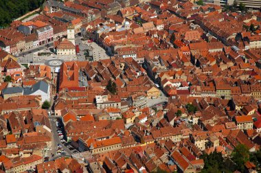 Cityscape Brasov City, Transilvanya, Romanya