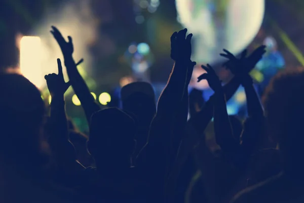 Dav s rozpřaženýma na koncertě — Stock fotografie