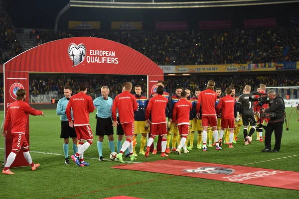 Rumänien vs Danmark Fifa World Cup kval match — Stockfoto