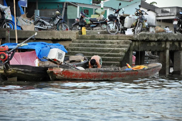 Shack casa, casa en el delta del Mekong, Vietnam — Foto de Stock