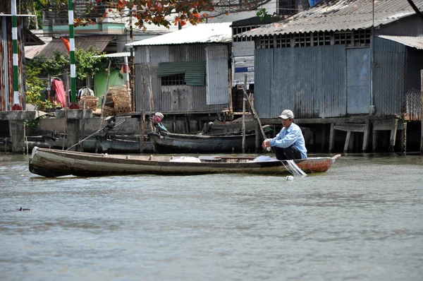 Barackenhaus, Haus im Mekong Delta, Vietnam — Stockfoto