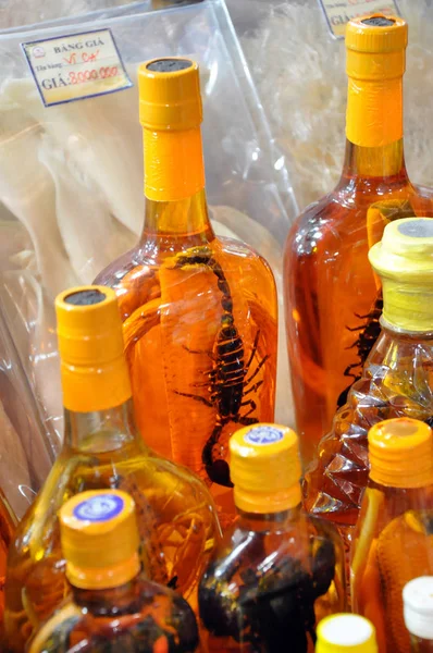 Laotian brandy, liquor with a scorpion inside the bottle — Stock Photo, Image