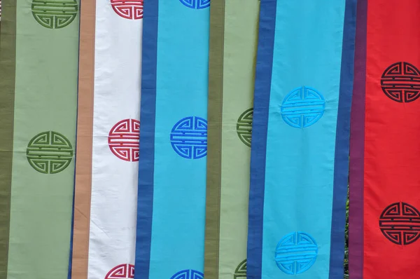Asiatiska handycraft textilvävnad i Vietnam — Stockfoto