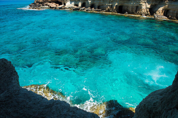 Sea caves near Ayia Napa, Mediterranean sea coast, Cyprus