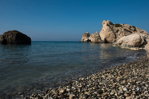 Plaża skały Afrodyty. Petra tou Romiou, Cypr — Zdjęcie stockowe