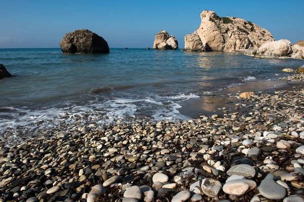 Plaża skały Afrodyty. Petra tou Romiou, Cypr — Zdjęcie stockowe