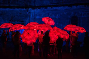 LED lambalar gece ışıklı kırmızı şemsiye