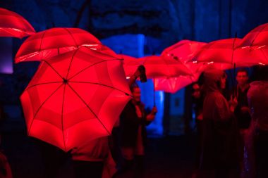 LED lambalar gece ışıklı kırmızı şemsiye