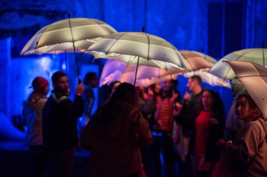 Renkli şemsiyeler tarafından LED lambalar gece ışıklı