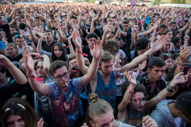 Canlı konser zevk insanlar tezahürat kalabalık 