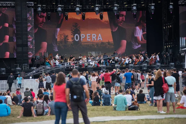 Hongaars orkest van de Opera van Cluj uitvoeren van een live concert — Stockfoto