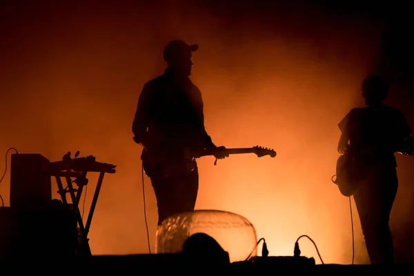 Live koncert. Umělec na jevišti — Stock fotografie