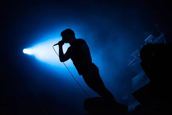 Atari Teenage Riot bandet utför en rockkonsert — Stockfoto