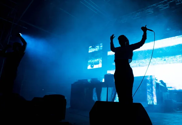 Atari Teenage Riot band performing a rock concert — Stock Photo, Image