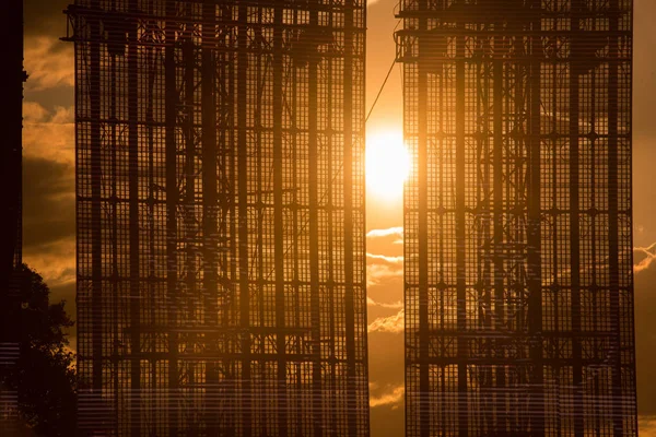 Led screen display in the sunset — Stock Photo, Image