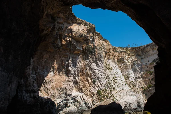 Cavernas marinhas. Gruta azul, Malta — Fotografia de Stock