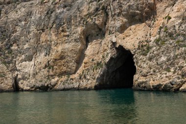 Dwejra defne, iç deniz. Gozo, Malta