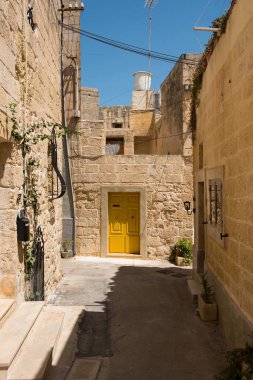 Mdina, Malta'da Ortaçağ dar sokak taş evler