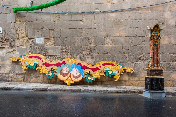 Ruas de Valletta durante uma festa religiosa — Fotografia de Stock