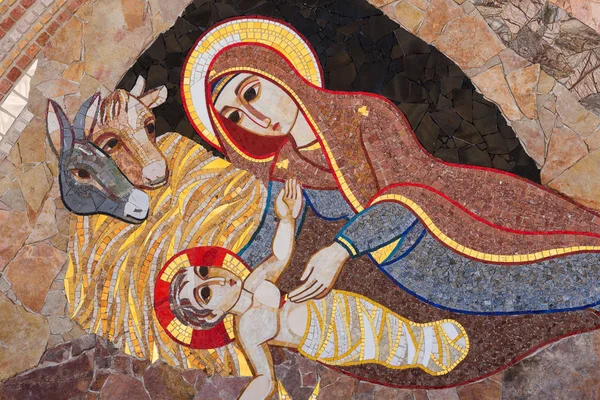 Religious christian mosaics in Ta Pinu, Malta — Stock Photo, Image