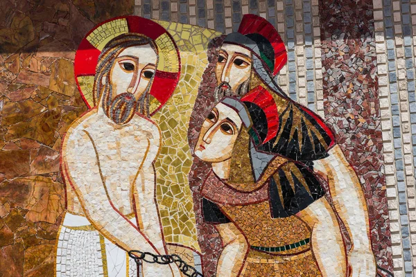 Mosaici cristiani religiosi a Ta Pinu, Malta — Foto Stock