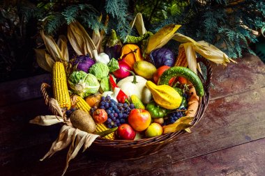 Organik biyo meyve ve sebze sepeti