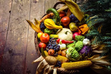 Organik gıda sebze sepeti