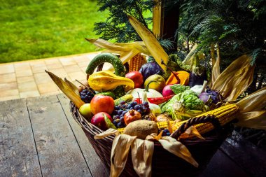 Organik gıda arka plan. Sonbahar konsepti