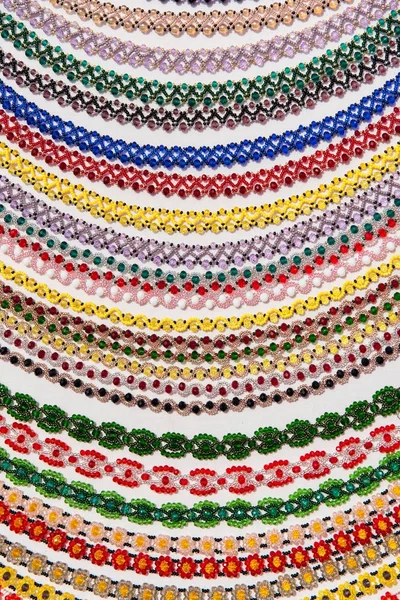 전통적인 파란색 된 목걸이의 패턴 — 스톡 사진