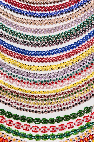 Samling av traditionella pärlstav halsband — Stockfoto