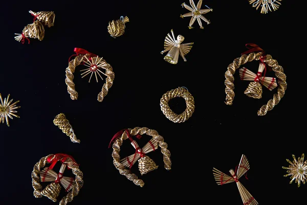 Coleção de ornamentos de Natal artesanais — Fotografia de Stock
