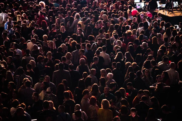 Neşeli kişilik bir konser parti kalabalık — Stok fotoğraf