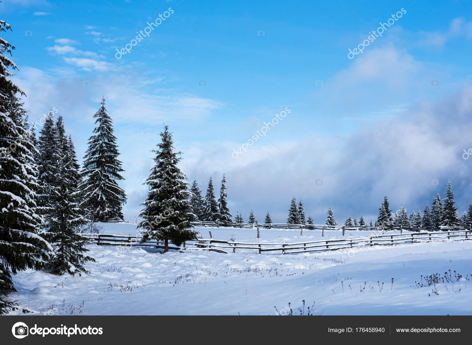 Weihnachten Winter Wonderland in den Bergen mit schneebedeckten t