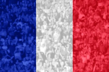 Fransa bayrağı harmanlama ile futbol taraftarları