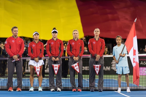 Tennis match opening ceremony — Stock Photo, Image
