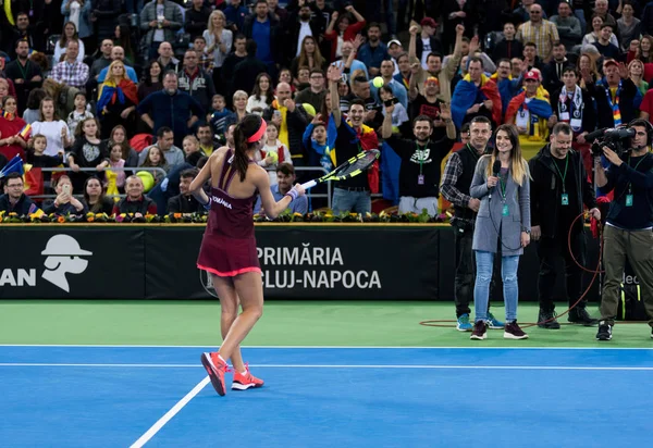 Jugadora de tenis celebrando la victoria —  Fotos de Stock