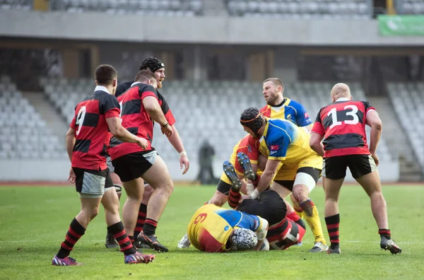 Rugbyspelare i aktion — Stockfoto