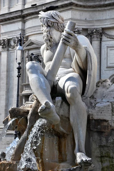 Patung Italia di Piazza Navona, Roma — Stok Foto