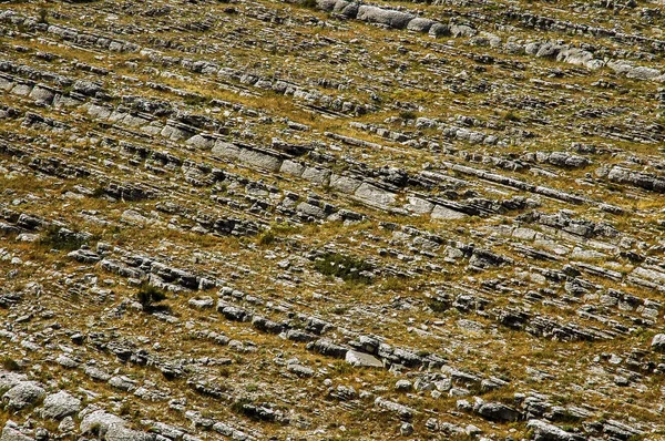 Jura kalksteen lagen. Geologische patroon — Stockfoto