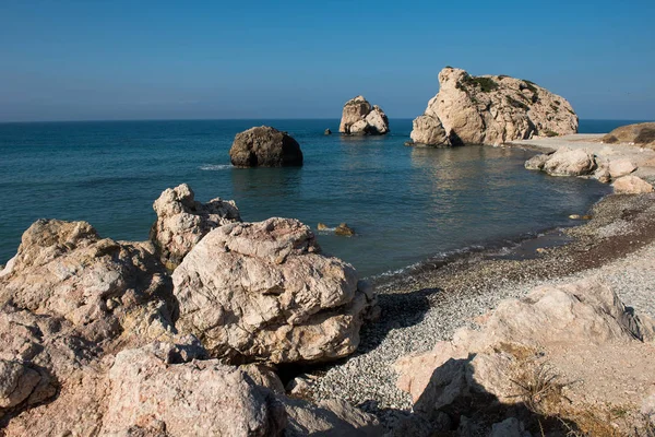 Plaża skały Afrodyty. Petra tou Romiou, Cypr — Zdjęcie stockowe