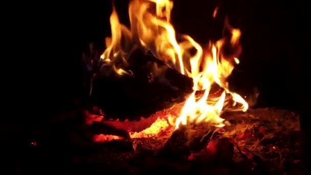 Movimento Lento Chamas Fogo Queimando Fogão — Vídeo de Stock