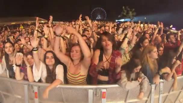 Bontida Romania July 2019 Crowd Young People Partying Raising Arms — 비디오