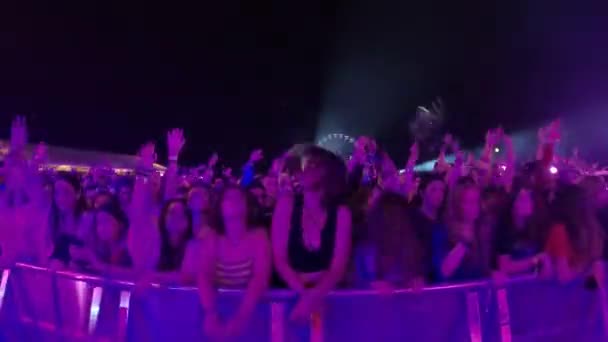 Bontida Romania July 2019 Crowd Young People Partying Raising Arms — 비디오
