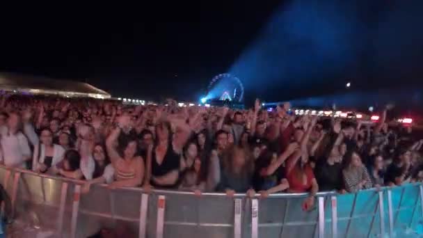 Bontida Romania July 2019 Crowd Young People Partying Raising Arms — Stock Video