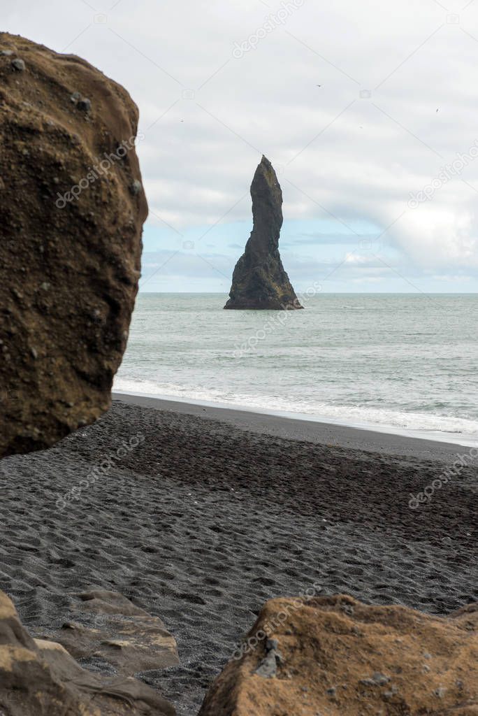 Reynisdrangar basalt sea stacks, Iceland