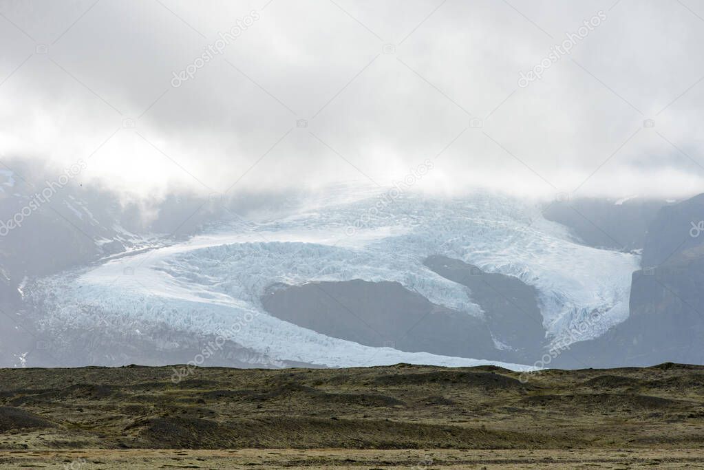 Melting glacial tongue of a glacier, Vatnajokull, Iceland